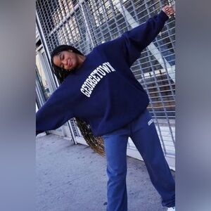Brandy Melville Georgetown Navy Sweatshirt